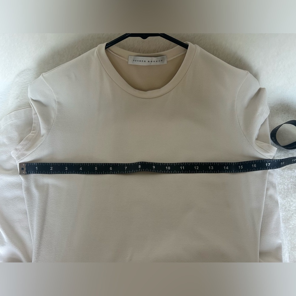 Susana Monaco Short Sleeve A-Line Mini Dress in Natural Size Medium - Picture 8 of 10